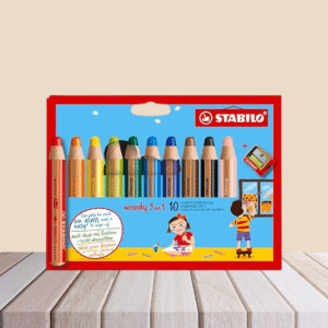 STABILO Woody 3 en 1 – Boite de 10 couleurs assorties