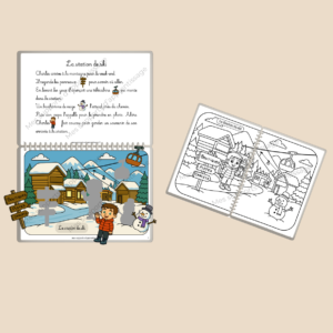 Pack MES VACANCES D’HIVER À LA MONTAGNE – livret ludique + livret de coloriage